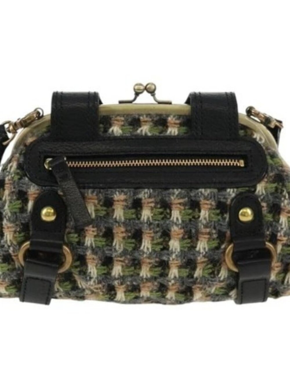 BURBERRY Blue Label Shoulder Bag Tweed Green Auth 168031V - Picture 2 of 16